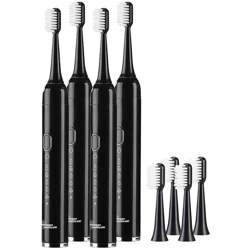 4er-Set Reise-USB-Akku-Schallzahnbürsten, 25.000 Hz, 5 Modi, Tasche