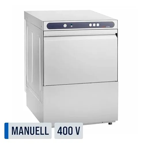 GastroHero Geschirrspülmaschine ECO 50x50 cm - Spültechnik für bis zu 40 Körbe pro Stunde, energieeffizient und hochwertig aus Edelstahl, ideal für Gastronomiebetriebe.