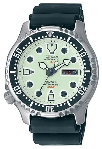 Citizen Promaster NY0040-09W - Mechanische Taucheruhr - Armbanduhren mit 20 bar Wasserdichtigkeit, ideal für Profis und Taucher, ausgestattet mit einem robusten Edelstahlgehäuse und hochsichtbaren Indizes.