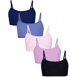 TupTam Bustier TupTam Mädchen Bustier mit Spaghettiträger 5er Pack blau|bunt|rosa|schwarz 164/170