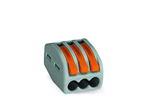 WAGO® Klemme, 3-Leiter bis, 4 mm², Verbindungsklemme mit Hebel, 222-413 (15 Stück)