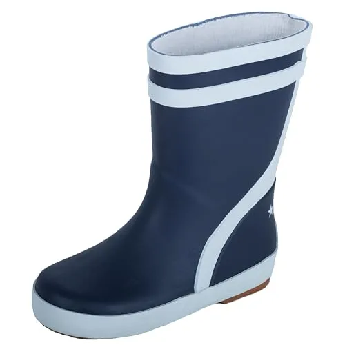 BMS Gummistiefel für Kinder aus Naturkautschuk - marine - 23 - Gummistiefel für Kinder, handgefertigt aus Naturkautschuk mit spezieller Sohle für optimale Griffigkeit im Wald, perfekt für Waldkindergarten oder Bootsausflüge.