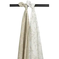 Meyco Baby Stoffwindeln Branches Sand (100% Baumwolle, 2-St), 120x120cm