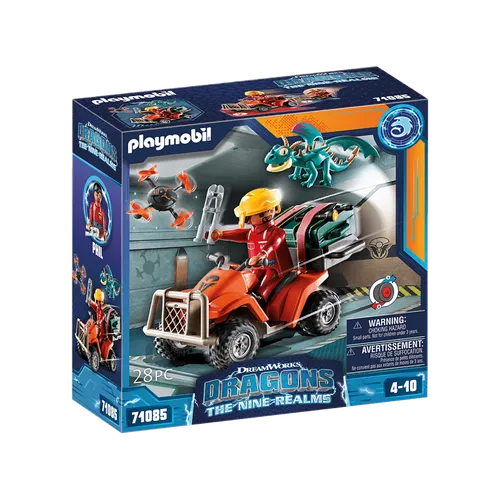 PLAYMOBIL DreamWorks Dragons 71085 - Icaris Quad Phil mit Schrecklichem Schrecken Drachenfigur, 28-teiliges Spielset für kreative Abenteuer ab 4 Jahren