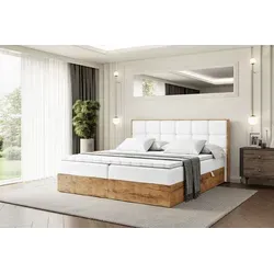 ALTDECOR Boxspringbett LOLLI2 180x200 cm - Betten mit Bonellfederung und abnehmbarem Bezug, ideal für erholsame Nächte und Allergiker. Zwei Bettkästen bieten extra Stauraum, während der mittlere Härtegrad H3 optimalen Schlafkomfort garantiert.