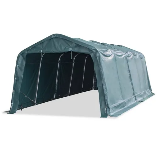 vidaXL Angelzelt 3,3×8 m Dunkelgrün - Robustes Weidezelt aus 100% PVC für Pferde, Schafe und Kühe. UV-beständig und wasserabweisend, idealer Schutz bei widrigen Wetterbedingungen.