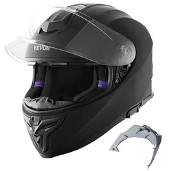 VEVOR Integralhelm Motorrad Motocrosshelm XL Schwarz - Motorradhelme mit robuster Außenhülle und bequemer Passform, ideal für einen sicheren und komfortablen Fahrspaß. Größe XL für einen perfekten Sitz.
