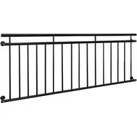 Französischer Balkon Edelstahl Fenstergitter 225 x 90 cm Schwarz