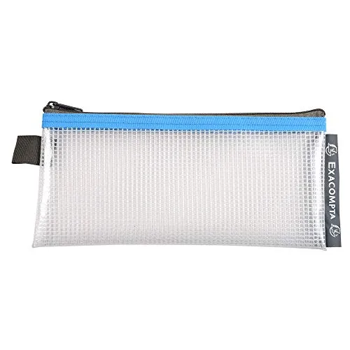 Exacompta 34110E Hülle EVA mit Reisverschluss aus flexiblem Kunststoff 8 x 18cm 1 Stück Zufallsfarbe ideal für Büromaterial und Accesoires Federtasche Dokumentenmatte Etui