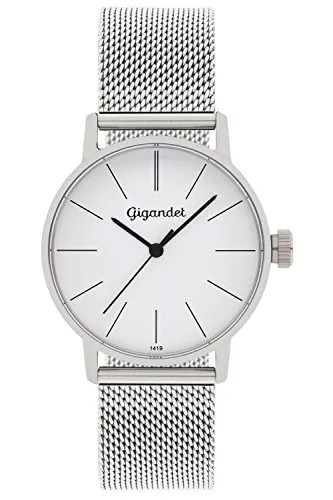 Gigandet Damenuhr Minimalism Quarz Analog mit Edelstahlarmband Silber G43-005 - Elegante Damen-Armbanduhr der MINIMALISM-Serie, ausgestattet mit hochwertigem Markenuhrwerk von Citizen-Miyota und einem stilvollen Edelstahlarmband.