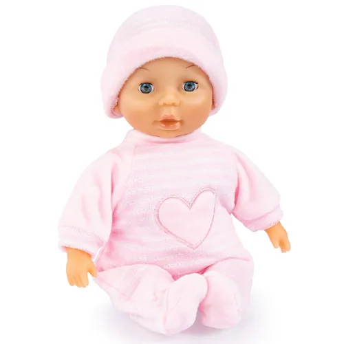 My First Baby 28 cm Puppe rosa mit Herzmotiv Babypuppe Schmusepuppe 92802AT