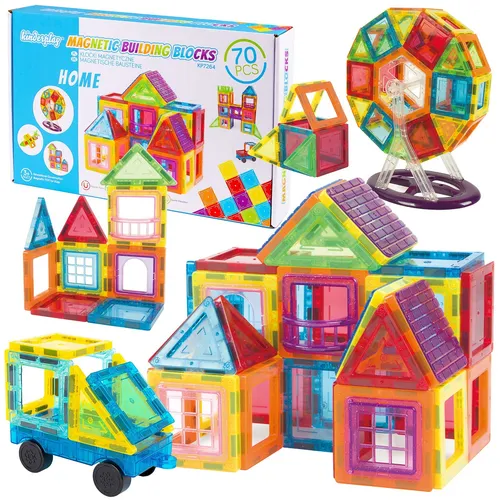 Magnetische Bausteine Kugelbahn Set – 75 Teile für Kinder ab 3 Jahren