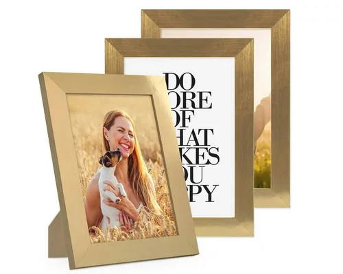 PHOTOLINI Bilderrahmen 3er Set breite Rahmen, extra Zubehör, (3er Set), im modernen Stil für Ihre stilvolle Wanddekoration