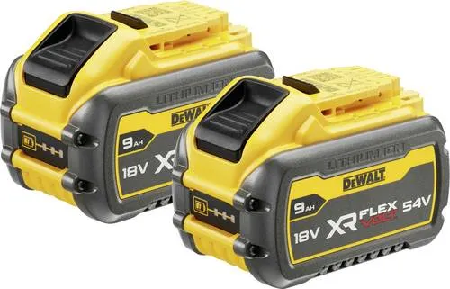 DEWALT DCB547X2-XJ Werkzeug-Akku 54V 9.0Ah Li-Ion - Ladegerät für 54V XR FLEXVOLT Akkus, bietet hohe Leistung von 162 Wh und ist ideal für extreme Anwendungen. Robustes Gehäuse und Schutz vor Überlastung garantieren Langlebigkeit.