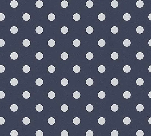 Thomas Vliestapete Dots Tapete gepunktet 10,05 m x 0,53 m blau weiß Made in Germany TLT025