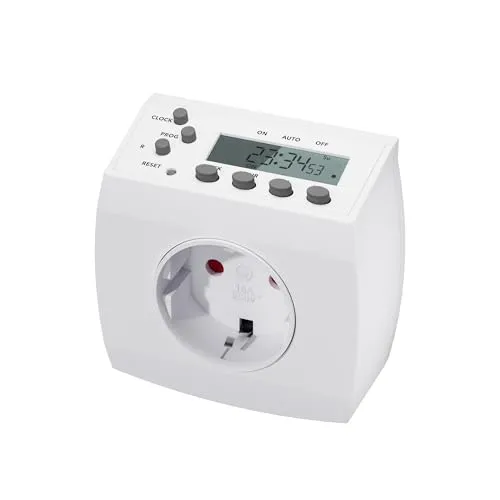 HBN Digitale Zeitschaltuhr mit LCD-Display - Zeitschaltuhr mit 8 programmierbaren Schaltzeiten, ideal für Energieeinsparung und automatisierte Steuerung von Geräten wie Lampen und Kaffeemaschinen.
