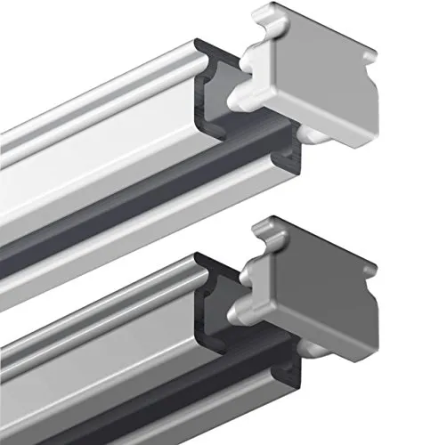 Garduna 120cm eckige Gardinenschiene | silber | Aluminium | vorgebohrt | Schleuderschiene