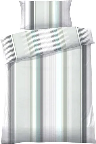 Dyckhoff Bettwäsche Frottier Streifen grau|grün