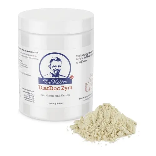 Dr. Hölter DiarDoc Zym Pankreasenzyme, Verdauungsenzyme für Hunde bei Darmprobleme und bei Futterunverträglichkeiten/Futtermittelallergien (125g DiarDoc Zym Pulver)