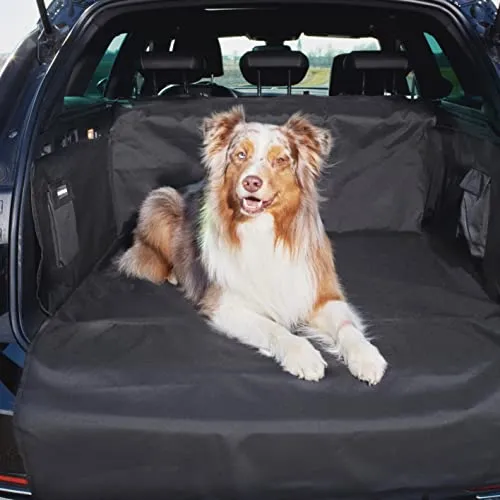 FLUFFINO® Kofferraumdecke für Hunde - Tierdecken – Hochwertige, wasserfeste und kratzfeste Kofferraumdecke mit integriertem Seiten- und Ladekantenschutz für saubere Autos und schnellen Einbau.