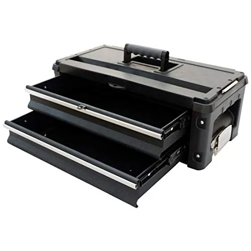 ALEOS. Erweiterungsbox Werkzeugkiste mit 2 Laden für unsere schwarzen Trolleys