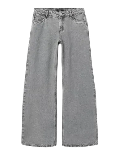 Lmtd Damen Nlfkizza DNM Lw Wide Pant Noos - Light Grey Denim - Damen-Jeanshosen mit weitem Beinschnitt, ideal für komfortable Looks und perfekte Passform für große Kinder.