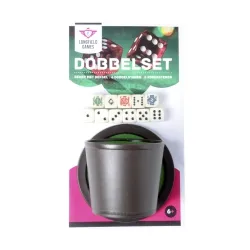 Engelhart Würfelbecher und Teller - 6 Würfel - 5 Pokerwüfel 257775