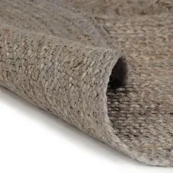 vidaXL Handgefertigter Kurzflor Teppich aus Jute, 90cm Rund - Teppich aus natürlicher Jute, handgewebt und einzigartig, ideal für Wohnzimmer, Schlafzimmer oder Flur, strapazierfähig und pflegeleicht.