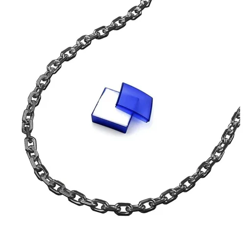 unbespielt Silberkette Halskette 2 mm Ankerkette 925 Silber rhodiniert geschwärzt 45 cm, Silberschmuck für Damen und Herren