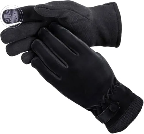 Kingmate Thermo Handschuhe Damen Winter Outdoor Fahrradhandschuhe, Warm Fleece in den Laufhandschuhe mit Touchscreen-Funktion, Farbe: Schwarz