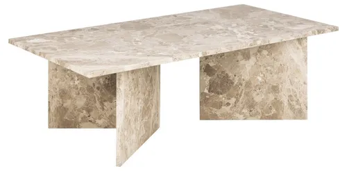 Livetastic Couchtisch Creme, Stein, rechteckig 70x42x140 cm