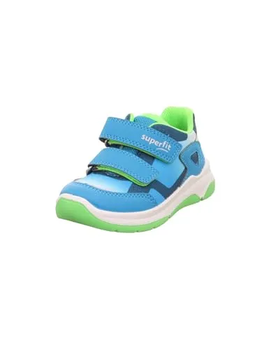 Superfit Cooper Sneaker - Hellblau/Hellgrün 8400, 28 EU - Sneaker mit herausnehmbarer Einlegesohle aus chromfreiem Leder und zwei Klettverschlüssen für optimale Passform und Halt, ideal für aktive Kinder.