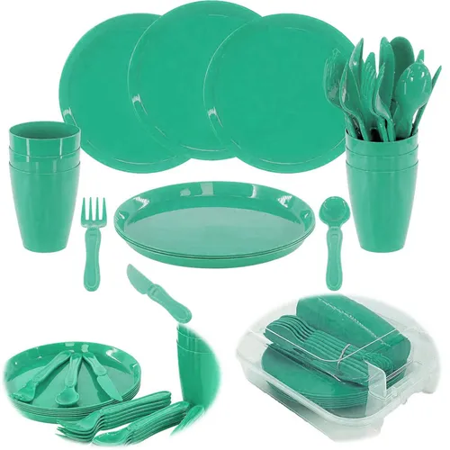 LS-LebenStil 31-teiliges Picknick-Set Picknickkorb Mehrweg-Geschirr 6 Personen