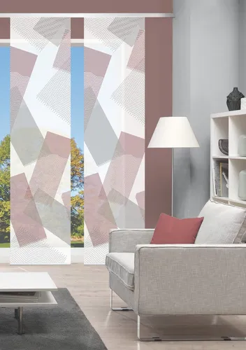 Vision Schiebegardine NAYAH, Paneelwagen (2 St) - Elegante halbtransparente Gardine in bordeaux, ideal als Sichtschutz und Raumteiler. Pflegeleicht aus 100% Polyester, flexibel einsetzbar durch Schiebetechnik.