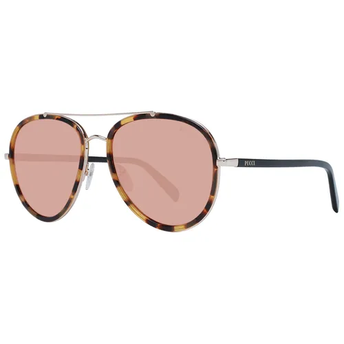 Emilio Pucci Sonnenbrille EP0185 56E 57 - Elegante Pilotenbrille für Damen in Braun, mit 100% UVA & UVB Schutz und einem stilvollen Metallrahmen. Ideal für modische Akzente im Sommer.