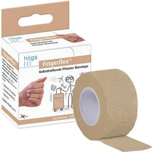 Höga Pflaster Fingerflex Bandage, beige, 1 Rolle, wasserfest, elastisch, kohäsiv, 4,5m x 2,5cm