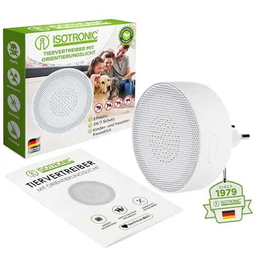 ISOTRONIC Schädlingeschutz für Innenräume und Orientierungslicht | Mäuseschutz Mäuseabwehr Mäuseschreck | 230V Rattenabwehr gegen Mäuse und Ratten (1)
