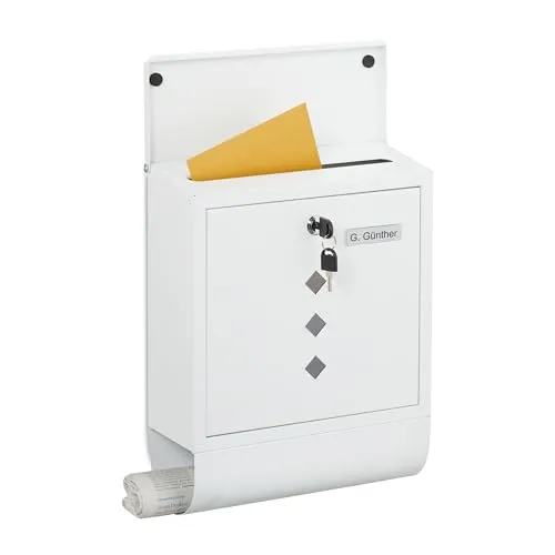 relaxdays Briefkasten mit Zeitungsfach