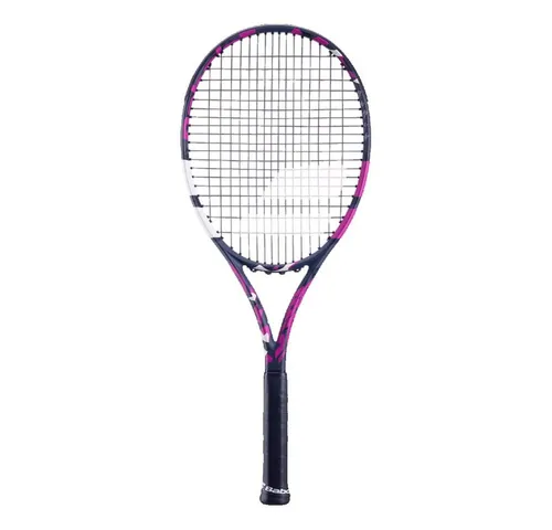 Babolat Boost Aero Pink Tennisschläger - Leichter Tennisschläger mit nur 260 g, ideal für alle Spielstärken. Maximale Kraft und Komfort dank des speziellen Saitenmusters und des samtigen Griffbands.