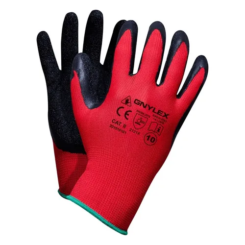 Rote Schutzhandschuhe Arbeitshandschuhe Gnylex Größe 9
