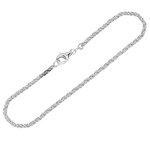 NKlaus Armband 925 Sterling Silber 19cm Fuchsschwanzketten gedreht Damen Armbandkette 12177