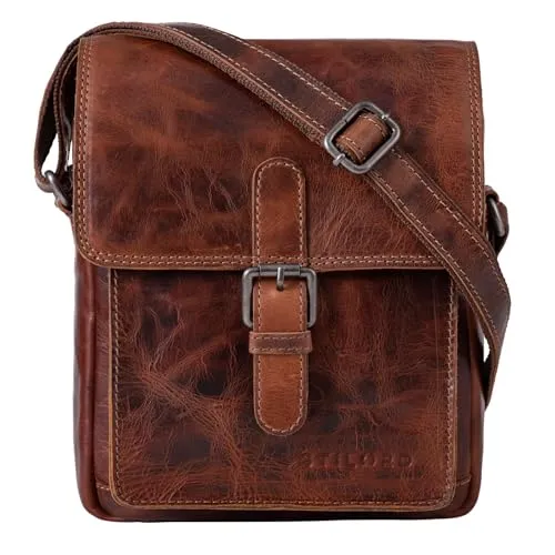 STILORD 'Martinez' Kleine Umhängetasche Herren - Vintage Messenger Bag aus echtem Leder, ideal für 9,7 Zoll iPad. Kompakt, stilvoll und vielseitig für Freizeit und Büro.
