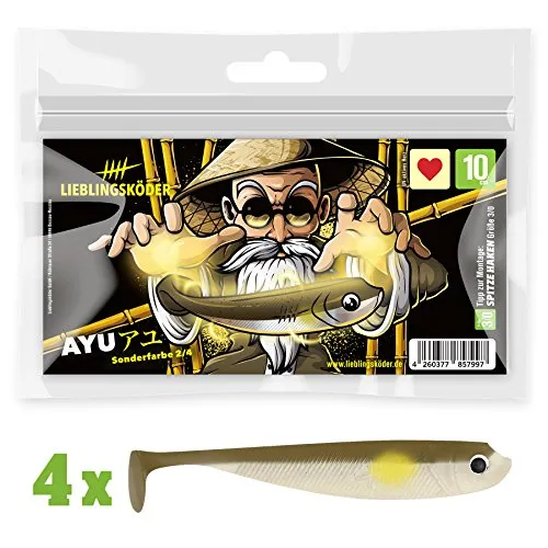 Lieblingsköder Gummifische zum Zanderangeln mit Gummifisch 10 cm, Farbe Lieblingsköder:Ayu 4