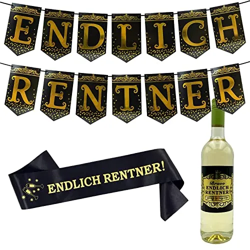Oblique Unique® Endlich Rentner Deko Set