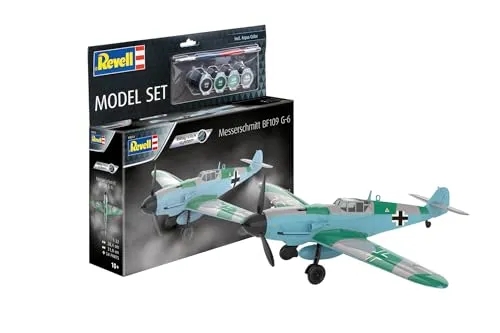 Revell 63653 Model Set Messerschmitt Bf109G-6 - Luftfahrt-Modellbausätze mit Easy-Click-System für einfachen Zusammenbau, ideal für Einsteiger und Modellbau-Enthusiasten.