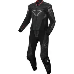 Macna Tracktix 2-Teiler perforierte Motorrad Lederkombi, schwarz, Größe 58 für Männer - Hochwertige 2-Teiler Motorrad Lederkombi aus geprägtem Rindsleder. Ideal für warme Tage dank perforiertem Leder und Stretch-Einsätzen für optimalen Tragekomfort.