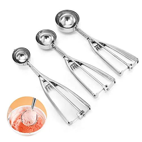 Eisportionierer Edelstahl Set – 3-teilig für perfekte Portionen