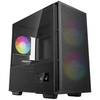 Deepcool R-CH360-BKAPE3D-G-1 CH360 Digital Black Edition - Micro Tower PC-Gehäuse mit gehärtetem Glas-Seitenteil, LED-Beleuchtung und Platz für leistungsstarke Gaming-Komponenten.