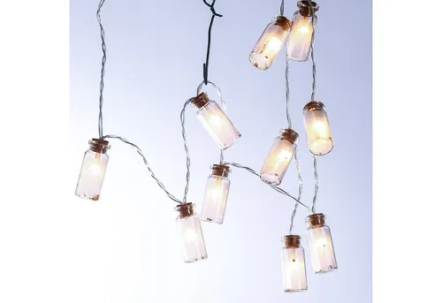 Produktbild MARELIDA LED-Lichterkette LED Lichterkette Mini Glasflaschen zum Befüllen 10 warmweiß 0,9m, 10-flammig