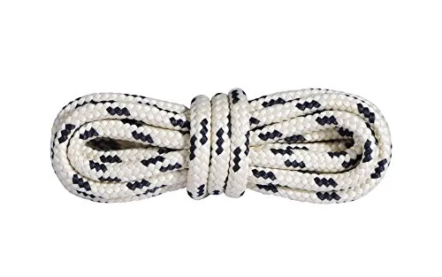 Mountval Schnürsenkel Outdoor- und Wanderschuhe | Extrem stark | 1 Paar (150 cm - 60 inch - 7 bis 8 Schnürösenpaare / 1091 - Beige mit Schwarz)